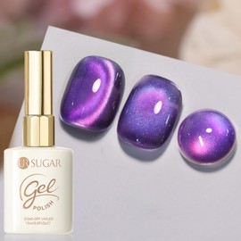 UR SUGAR 15ML Glass Cat Magnetic Eye Gel Nail Polish, Dark Purple