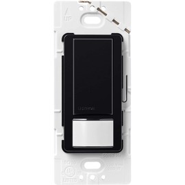 Lutron Maestro Motion Sensor Light Switch Indoor for Bathroom, Garage, Laundry Room, Any Bulbs, Occupancy Vacancy Sensor, Single-Pole, MS-OPS2-BL, Black