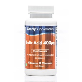 Folic Acid (Vitamin B9) 400mcg | 360 Tablets = Up to 1 Year Supply | Vegan & Vegetarian Friendly | Pregnancy Care | Manufactured in The UK