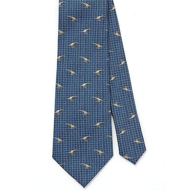 [COLORATA] Carolata Dinosaur Ancient Biological Pattern Necktie (100% Silk /