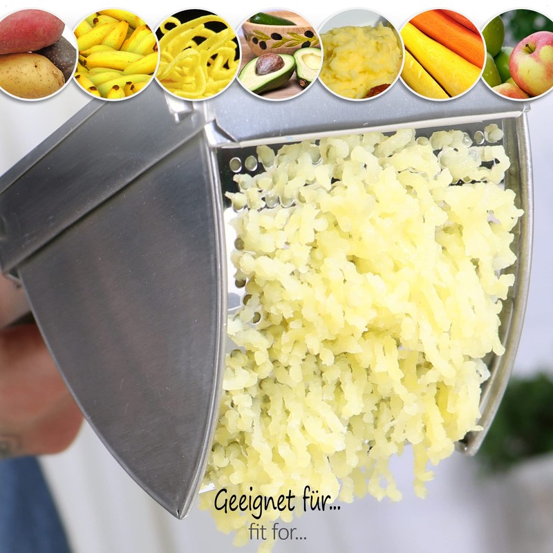 COM-FOUR® Potato Press Made of Stainless Steel, Dishwasher-Safe - spaetzle