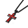 HZMAN Mens Stainless Steel Cross Pendant Necklace with Wheat Chain