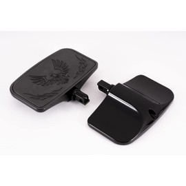 Kinglemc Front Rear Rider Passenger Floorboard FootPeg for Victory / Indian (Eagle 7.9*4.5", Black)