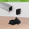 Surnews 1.5" Square Black Plastic Plugs, 12 Pack, 1.5" x
