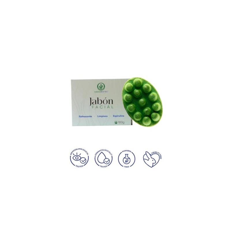 Jabón Facial Espirulina 100g Pack Piezas Limpiador Natural Orgánico Cara