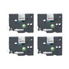4Pcs Label Tape 12mm Waterproof Black On White Label Maker
