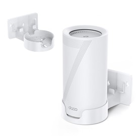 W&J 1983 Wall Mount for TP-Link Deco BE75/BE85/BE95/BE10000/BE22000/BE33000 Mesh WiFi 7, Upgraded ABS Bracket Holder with Cable & Power Adapter Storage, Easy Installation (White-1)
