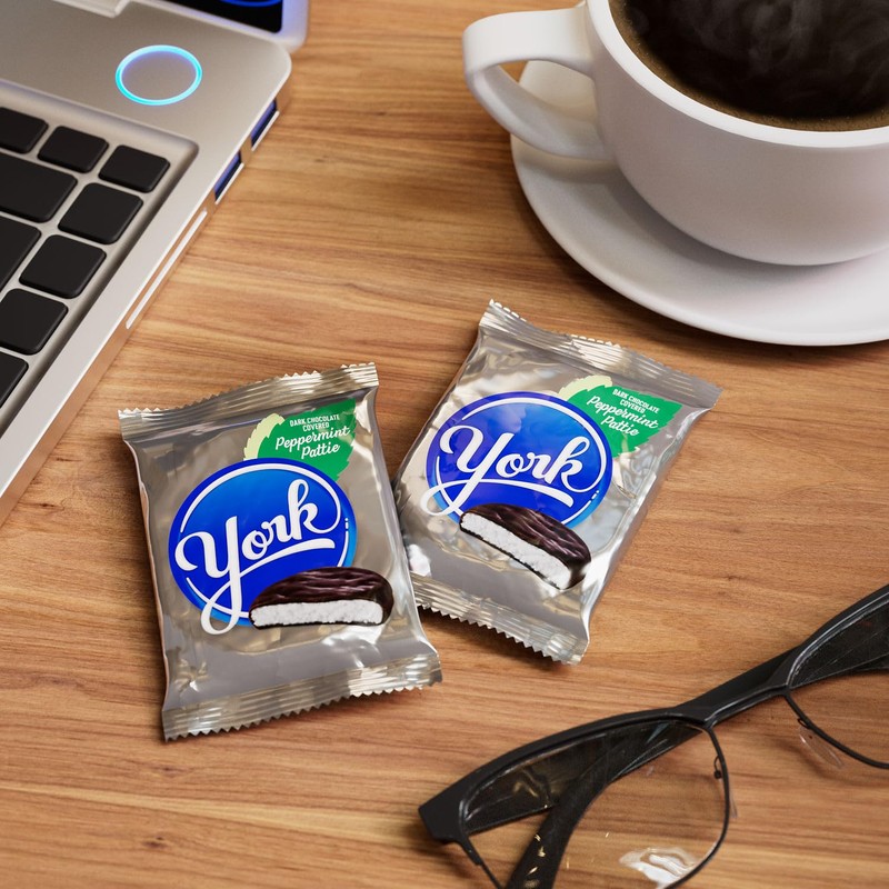 YORK Dark Chocolate Peppermint Patties, Candy Packs, 1.4 oz (36