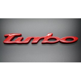 DIGIART INTERNATIONAL TURBO RED 3D Emblem Decal STICKER SELF ADHESIVE BACK TURBO POWER