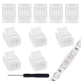 RGBZONE 10 Pcs 4 Pin LED Connector, Strip to Strip RGB Connector for 10mm Waterproof or Non-Waterproof SMD 5050/3528 RGB LED Strip Lights