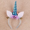 Nishine - Diadema de unicornio con purpurina, diseño de flores