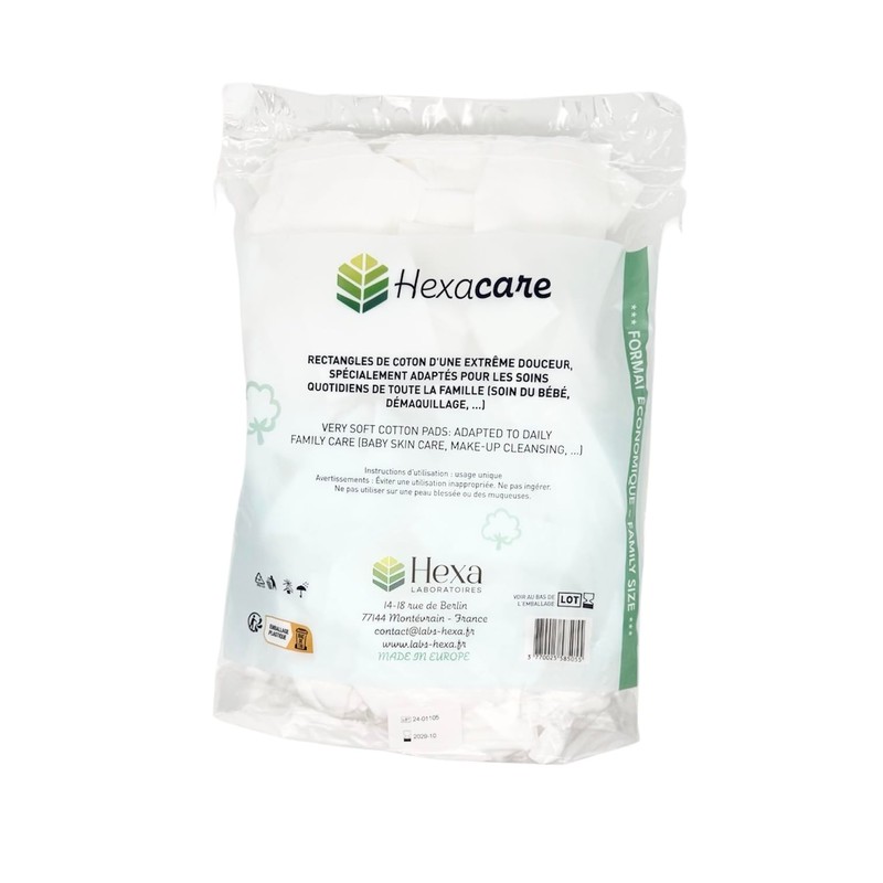 Hexacare - 200 Baumwollrechtecke, 8 x 10 cm, 100 %