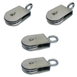 DBMIMPORTERS Marine 2" Sheave Square Block 3/8" Rope Pulley 1000Lb WLL Stainless Steel 4 Pcs