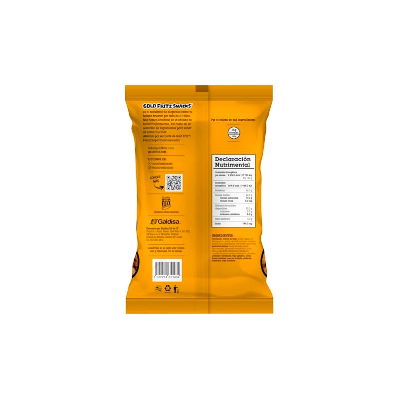 Gold Fritz | Cacahuate Queso Cheddar 900 g | Cacahuates