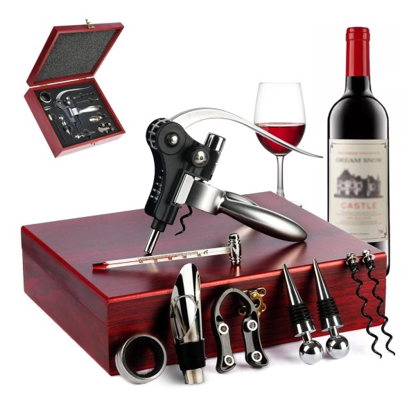 Kreomitxt Rabbit Wine Opener Set, Wine Accessories with Wooden Gift