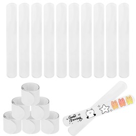 HAIKING Band Slap Bracelets, 20 Pcs White Slap Bracelets for Boy, Girl, Craft Projects (21.7 * 3 CM)