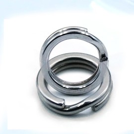 9KM DWLIFE Split Ring Fishing Stainless Steel Heavy Duty Split Ring Pliers Saltwater Treble Hooks Terminal Tackle Connectors 4#50pcs