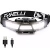Foxelli Wide Beam Headlamp USB Rechargeable 14 Bright LED, WB200,