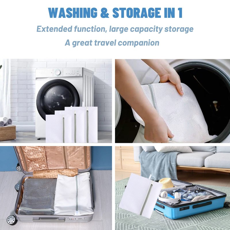 Mesh Laundry Bags, 2pcs Mesh Laundry Bag for Washing Machine,