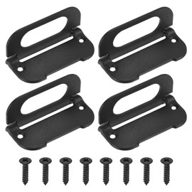 PATIKIL Recessed Pull Door Handle, 4 Pack Invisible Flush Pull Handle with Screws for Cabinet Door Toolbox Container Furniture Automatically Pull Handle, Bright Black