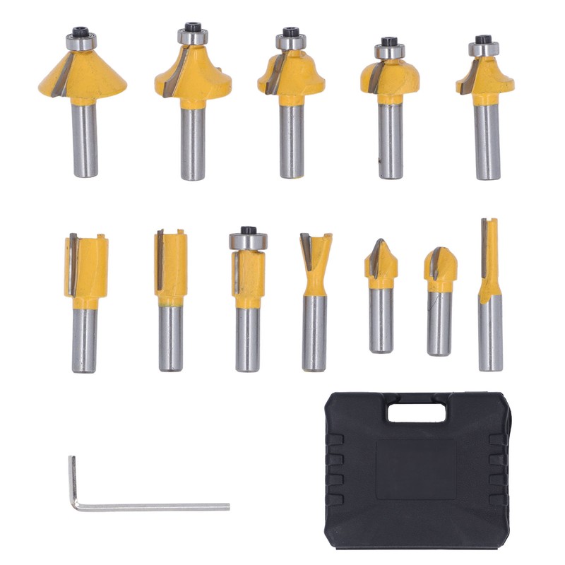 12PCS Router Bits 8mm Shank Carbide Blade Woodworking Milling Cutter