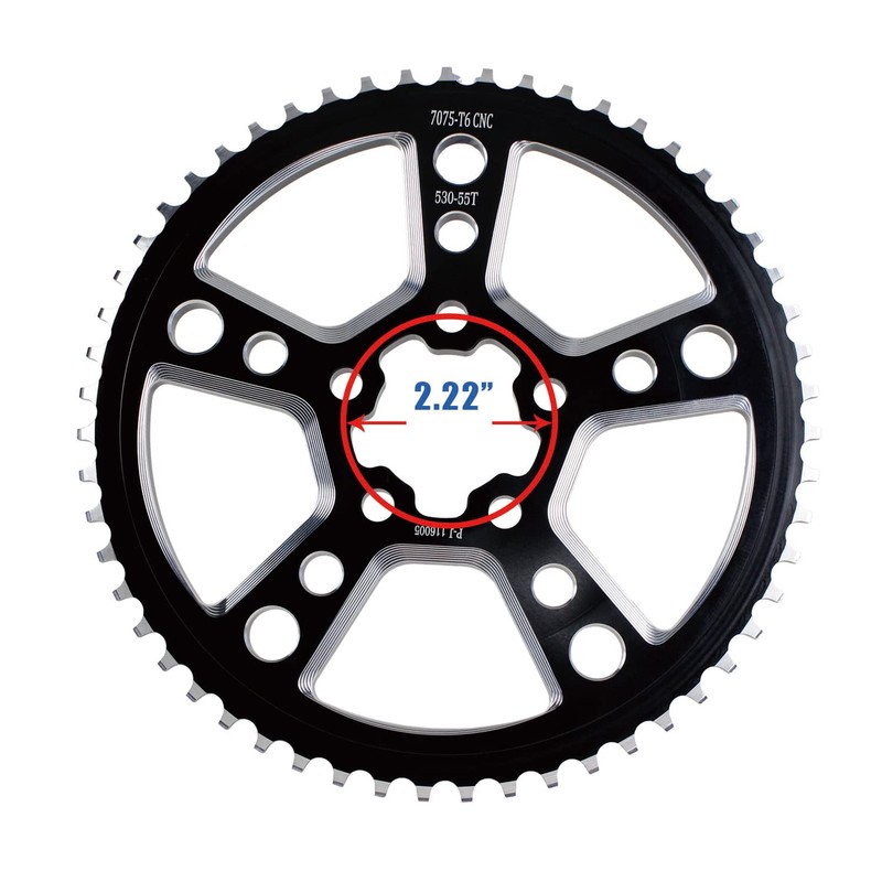 POWERJAMES Black CNC Cut Solid 55 Tooth 530 Chain Drive