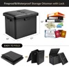 DocSafe Storage Ottoman with Lock,Fireproof Folding Ottoman Foot Rest Stool