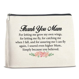 Thank You Gifts for Mom Makeup Bag, Mother Appreciation Gift from Daughter Son Cosmetic Travel Bag, Best Mom Ever Gifts for Women Mother Mama Mommy Birthday Mothers Day Toiletry Pouch for Purse
