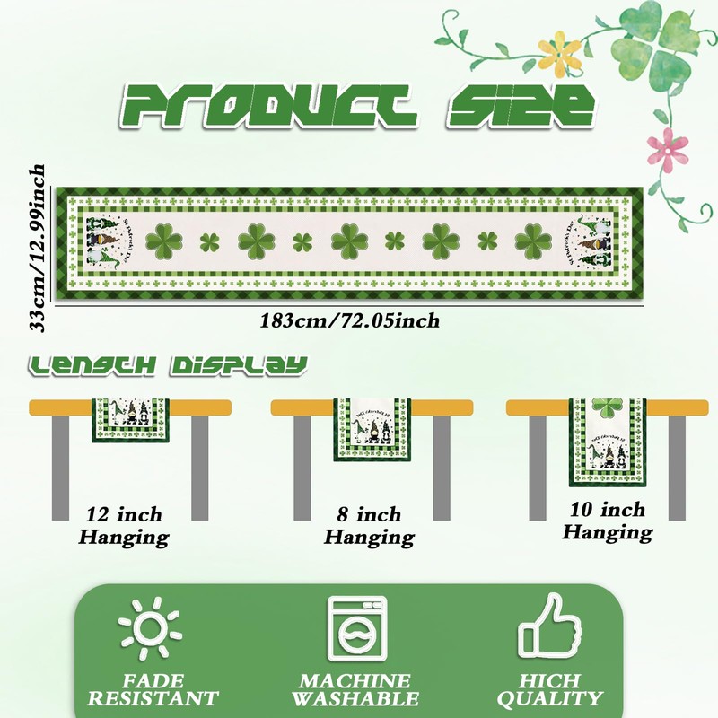 Spring Decor - Irish Spring Table Runner, St Patrick's Day