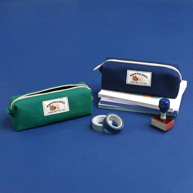 Monolike Pencil case, Happy and Lucky Block Pen Case, Indigo,