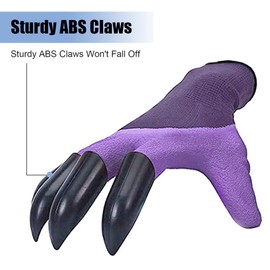Garden Genie Gloves with Claws Waterproof Gardening Gloves For Digging and Planting, Best Gardening Gifts for Women and Men [2 Pairs, Purple]