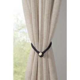GARDINIA 47cm Black Magnetic Tie Backs for Draperies and Draperies with Magnet for Easy Fixing