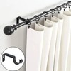 Diffaxy 4 Curtain Brackets Adjustable Metal with Heavy Duty Durable