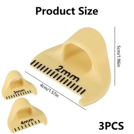 3pcs Sewing Finger Ruler Set | 2mm, 3mm, 4mm Stitching Guide Kit for Consistent Stitches | DIY Sewing Tool for Seam Finishing, Quilting & Edge Sewing Aids(Yellow)