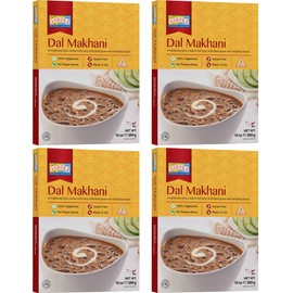 Ashoka Microwaveable Ready to Eat Meals - Dal Makhani Slow Cooked Curry with Black Gram and Red Kidney Beans (Pack of 4)