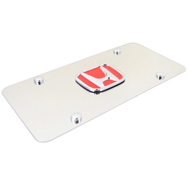 Au-TOMOTIVE GOLD Logo License Plate for Honda (Red)