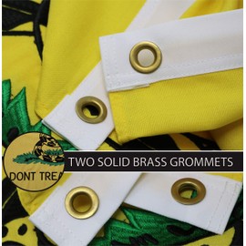 G128 – Dont Tread on Me (Gadsden) Flag | 3x5 feet | Heavy Duty Spun Polyester 220GSM Embroidered – Tough, Durable, Indoor/Outdoor, Vibrant Colors, Brass Grommets