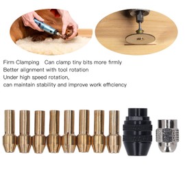 Tool Chuck Collet Set, Drill Chuck Collet Set 1/32in to 1/8in Replacement Rill Keyless Bit Chuck Shank Tool for Dremel, Drill Chucks