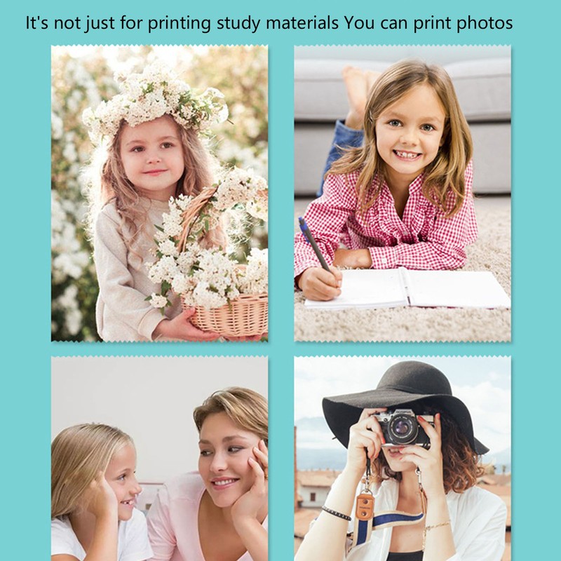 Mini Printer Bluetooth Connection Inkless Printing Portable Pocket Printer for