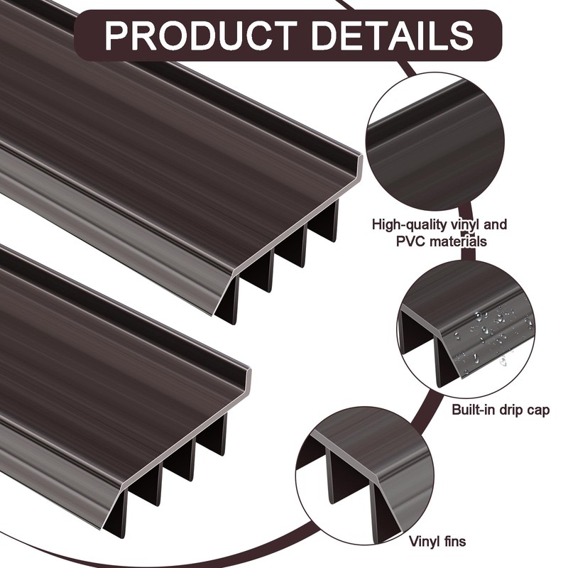 Innconee 2 Pcs Vinyl Door Bottom Adjustable Weatherstrip Door Bottom