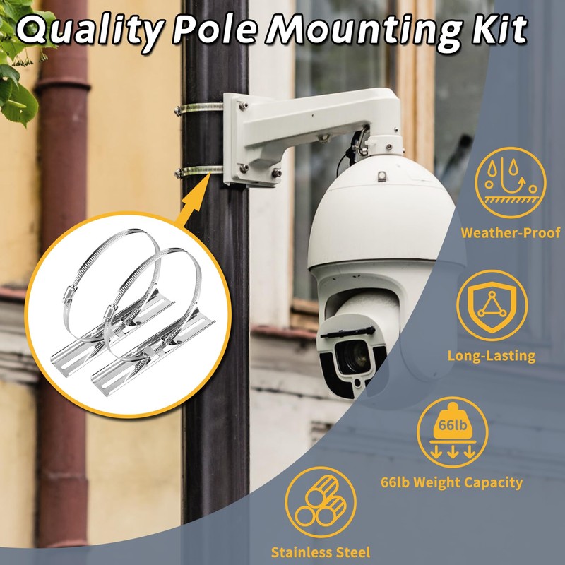 Flamorrow Pole Mounting Kits, 304 Stainless Steel 11.8" x 2"