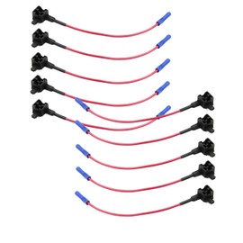 Spendeal FT3 12V Add-a-Circuit Fuse Tap, Piggy Back Blade Holder Plug Socket, Fuse Holder Adapter Mini Size ATM APM Blade Plug Socket Pure for Cars Trucks Boats Copper Wire (10 Pcs)