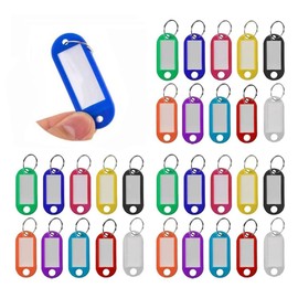 YJRUNFU Tags, Key Tags, Keychains, Name Tags, 50 Keyrings, Name Holder, Plastic, Labels, Home Key Fob Labels, ID, Luggage, Keyring Tags, Key Tags, Keys, Labels, Large Quantities, Commercial Use,