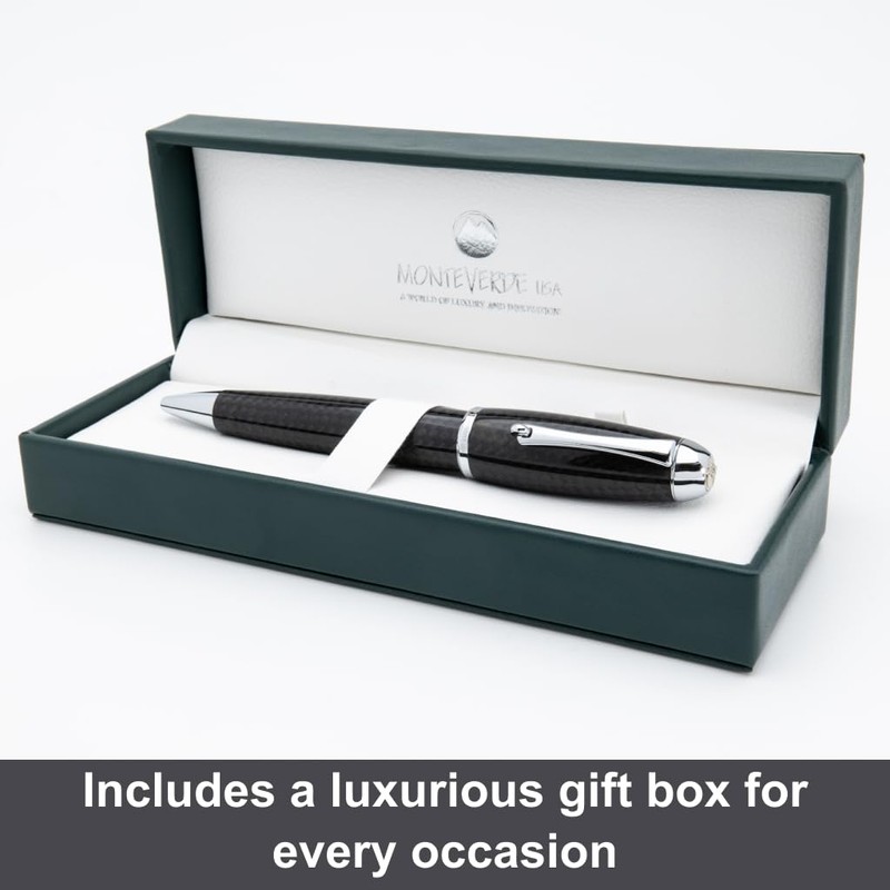 Monteverde USA Super Mega Carbon Fiber/Chrome Trim Ballpoint Pen