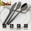 KINGSTONE Black Silverware Set, 30 Piece Flatware Set for 6,