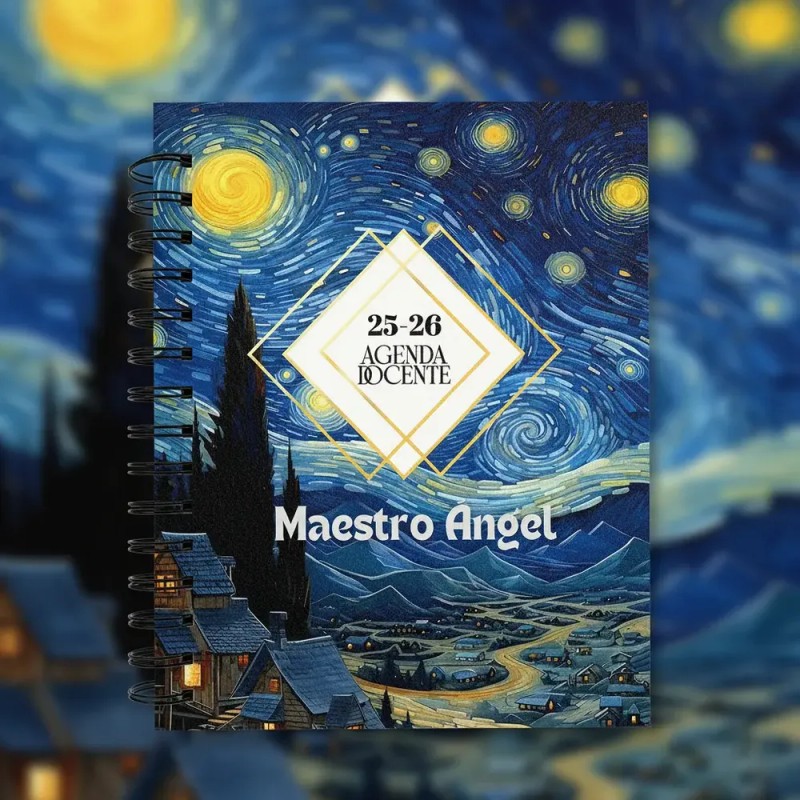 Agenda Docente Color Neutro Maestro 2025-2026 Personalizada