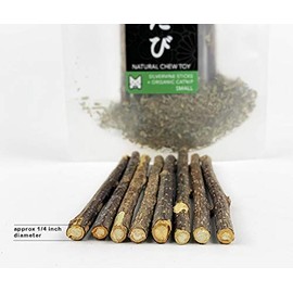 munchiecat Matatabi Silver Vine Sticks (8pc) with Organic Catnip | Natural, Teeth Cleaning Chew Toy for Cats and Kittens (Small)