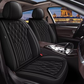 DISUTOGO Car Seat Covers Fit for Kia Soul 2025 2024 2023-2010：Full Set Waterproof Leather Seat Cover Breathable Vehicle Seat Protectors（2 Row 5 Seat，Black）