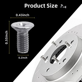Kewucn 4 PCS Stainless Steel Brake Disc Rotor Screws for Front and Rear, OEM 93600-06014-0H Replacement Accessories, Retaining Screws Set for K3, City, Civic, Accord, Odyssey