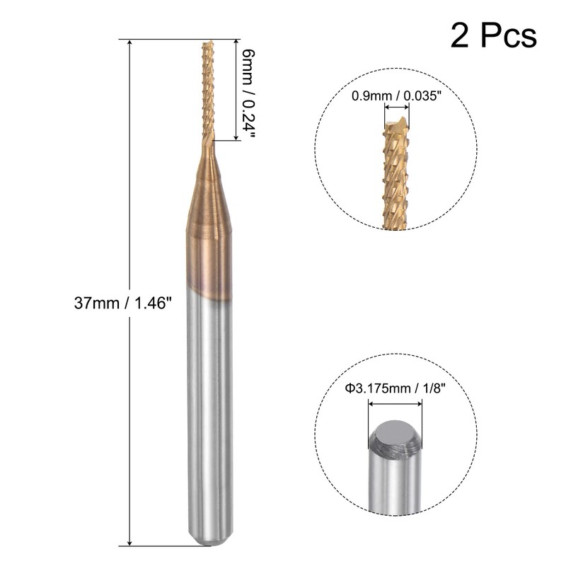 sourcing map 2 pieces solid carbide end mill 0.4 mm,
